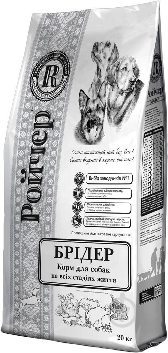 Корм для всех пород Ройчер Бридер 20 кг (курица, злаки) 20 кг - фото 1
