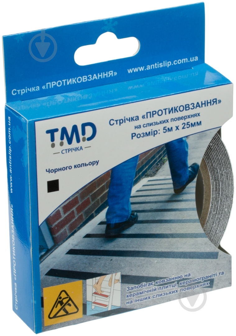 Лента против скольжения TMD чорна 25 мм 5 м - фото 2 Лента против скольжения TMD чорна 25 мм 5 м - фото 2