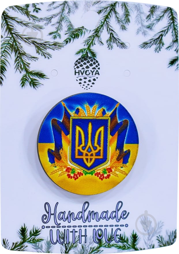 Брошь Тризубец разноцветный - фото 1 Брошь Тризубец разноцветный - фото 1