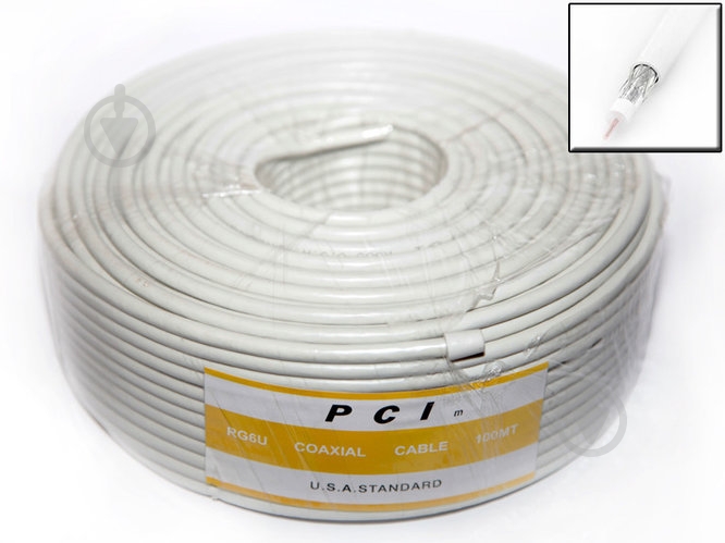 Кабель коаксиальный PCI RG6 1,0 CCS 32% PCI медная сталь CCS - фото 2 Кабель коаксиальный PCI RG6 1,0 CCS 32% PCI медная сталь CCS - фото 2