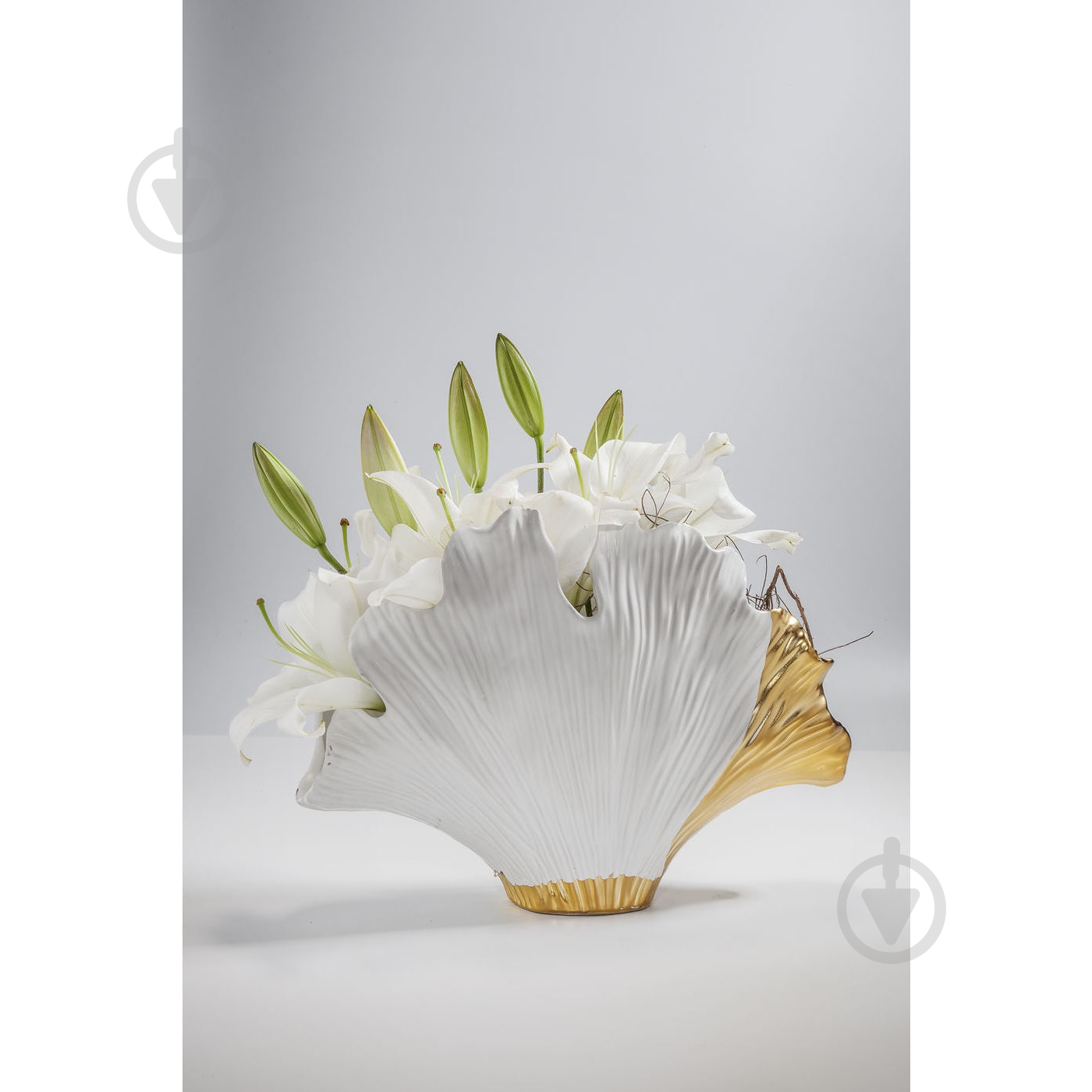 Ваза KARE Design Ginkgo Elegance 18 см белая 51092 - фото 6