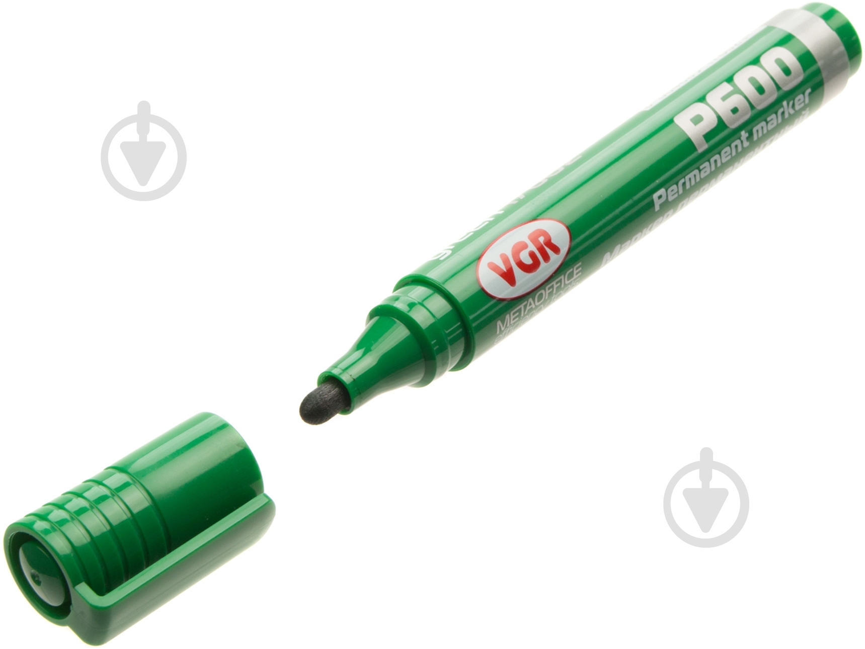 Маркер перманентный VGR P600 2.5 мм зеленый - фото 1 Маркер перманентный VGR P600 2.5 мм зеленый - фото 1