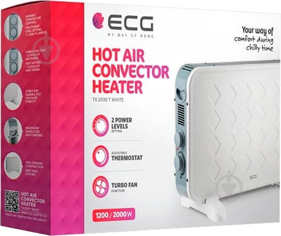 Конвектор электрический ECG TK 2030 T white - фото 6