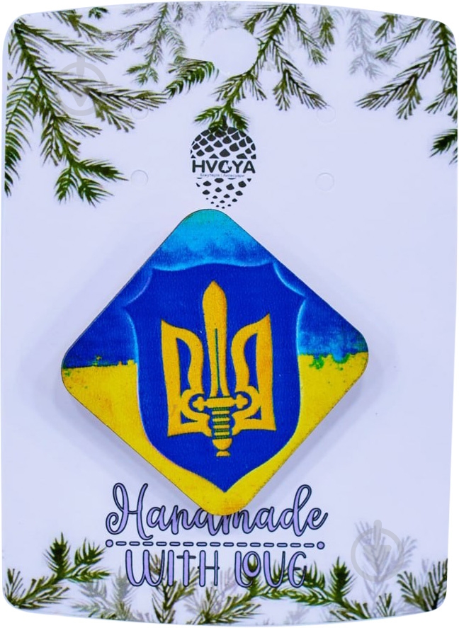 Брошь Тризубец. Ромб разноцветный - фото 1