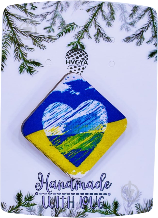 Брошь Сердце Украины разноцветный - фото 1