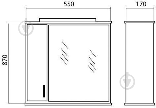Зеркало со шкафчиком Aqua Rodos Ассоль 55 L - фото 4 Зеркало со шкафчиком Aqua Rodos Ассоль 55 L - фото 4