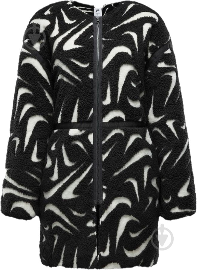 Куртка женская демисезонная Nike W NSW COZY HBR JKT FV8025-010 р.XS черно-белая - фото 2 Куртка женская демисезонная Nike W NSW COZY HBR JKT FV8025-010 р.XS черно-белая - фото 2