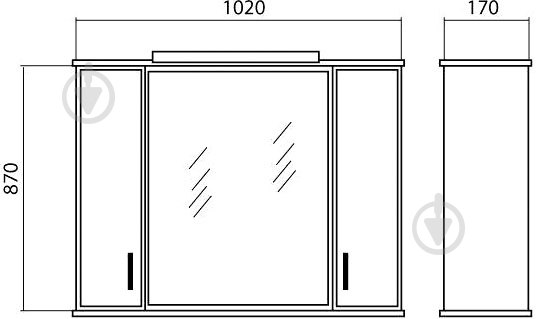 Зеркало со шкафчиком Aqua Rodos Ассоль 100 - фото 6