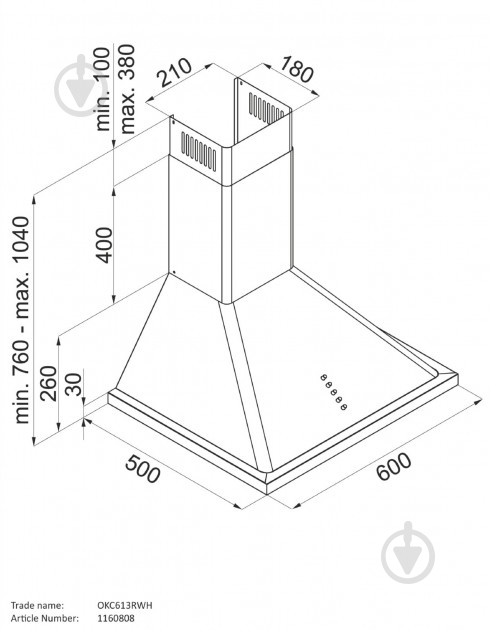 Вытяжка Hansa OKC 613 RWH - фото 5