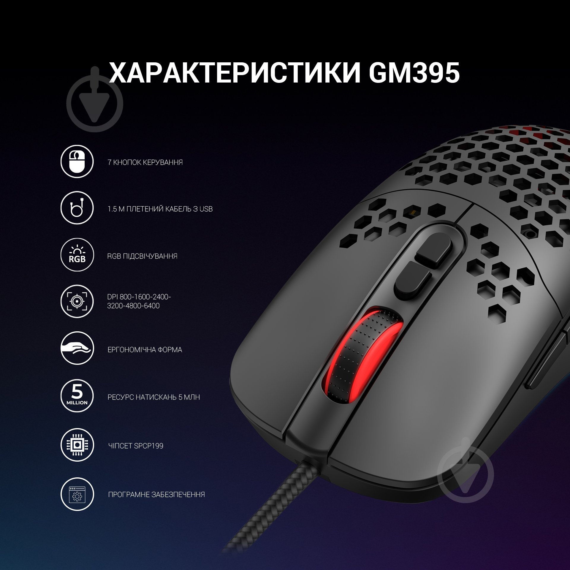 Мышка GamePro black (GM395) - фото 12