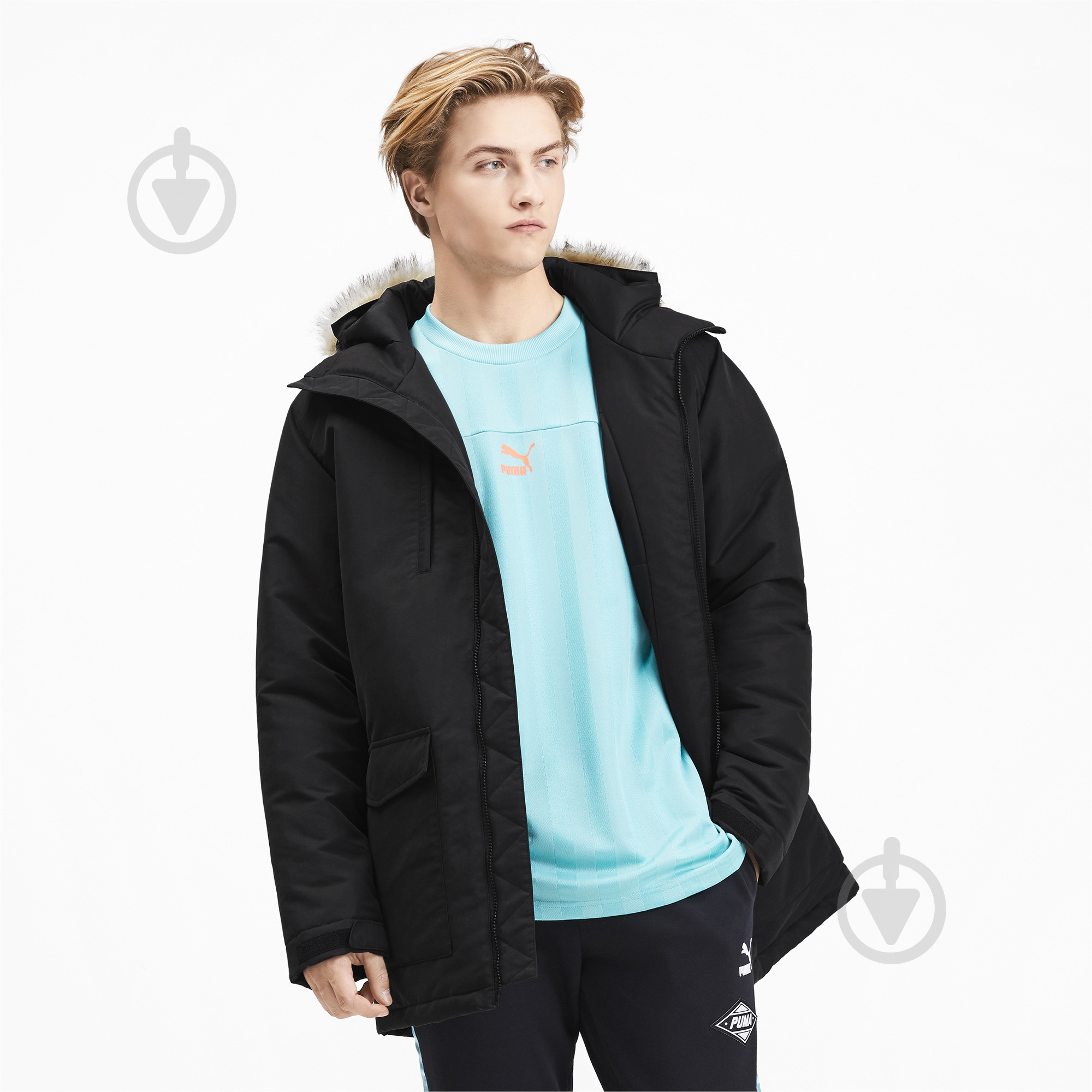 Куртка мужская демисезонная Puma Classics Padded Jacket 59528001 р.XL черная - фото 1