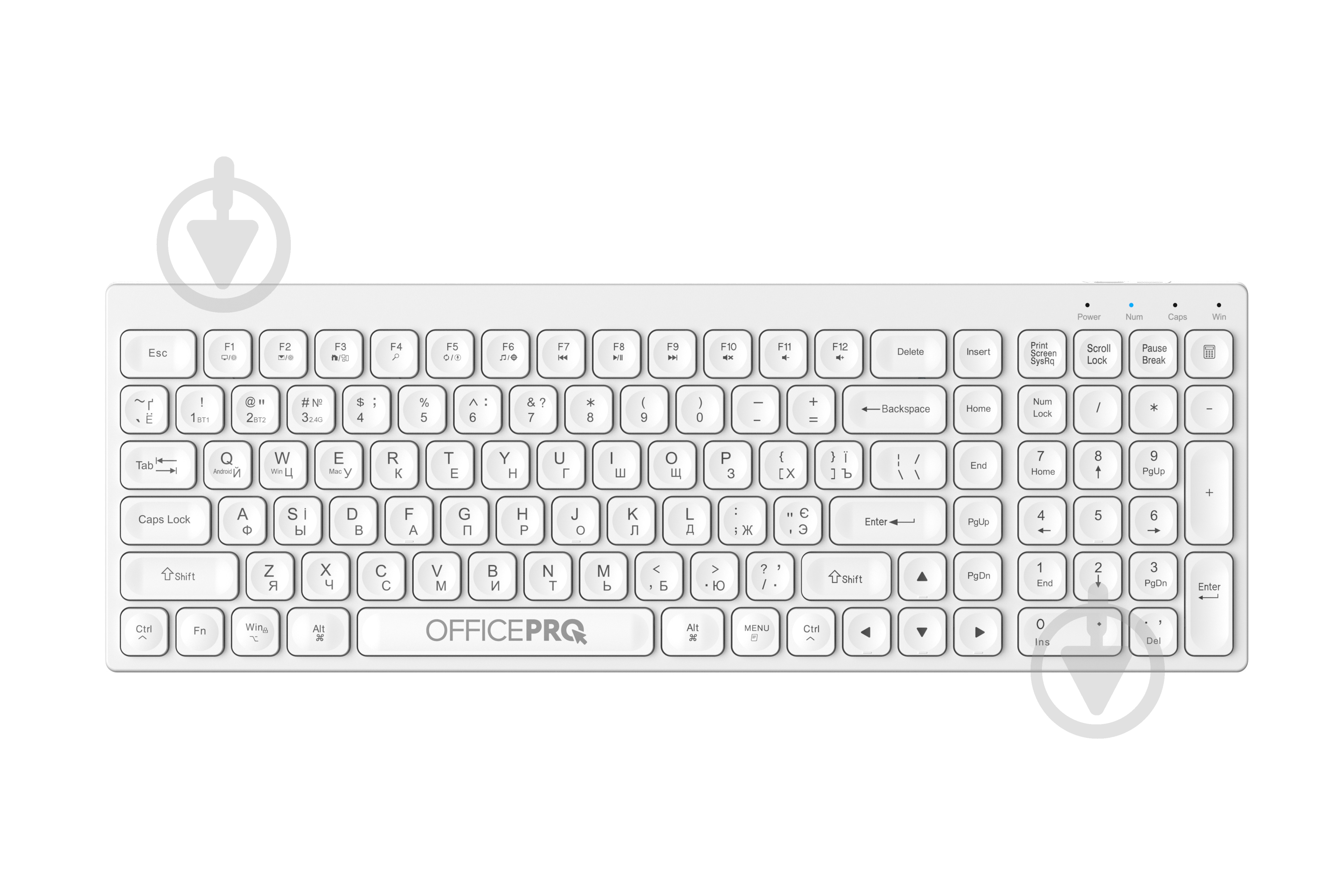 Клавиатура беспроводная OfficePro SK985 Wireless (SK985W) white - фото 1