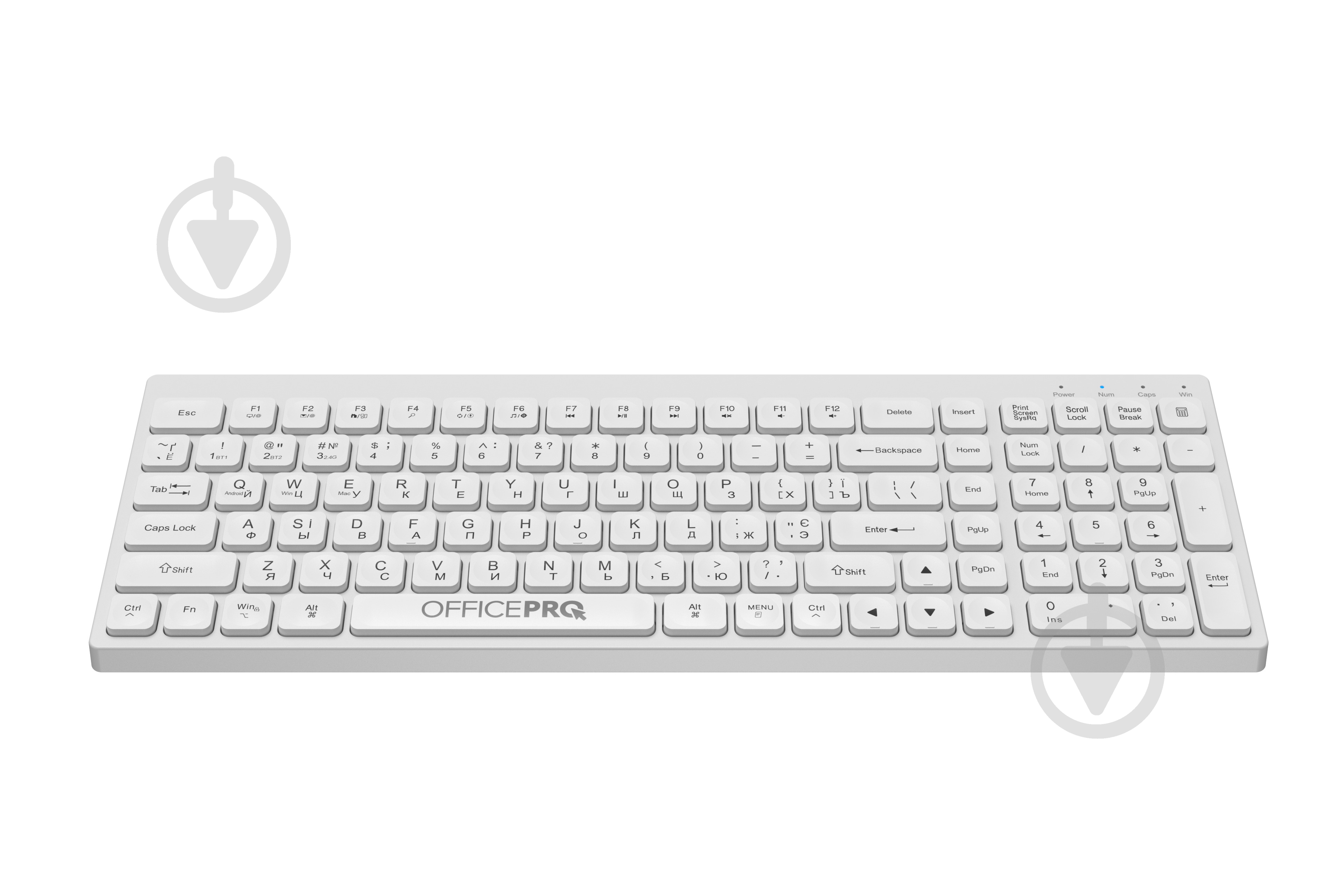 Клавиатура беспроводная OfficePro SK985 Wireless (SK985W) white - фото 2
