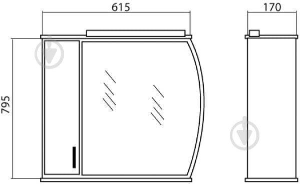 Зеркало со шкафчиком Aqua Rodos Decor 65 шкафчик слева - фото 7 Зеркало со шкафчиком Aqua Rodos Decor 65 шкафчик слева - фото 7