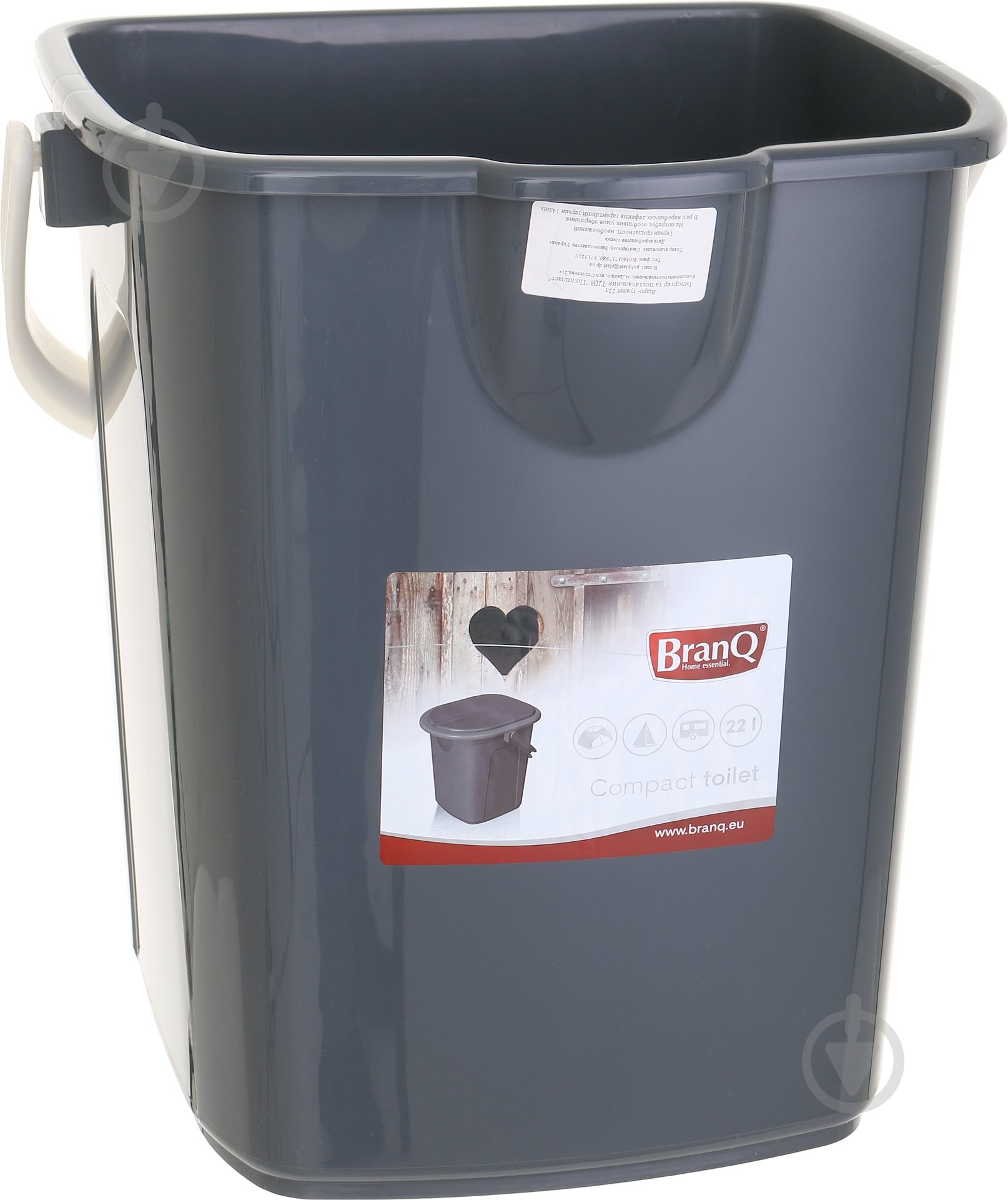 Ведро-туалет BranQ 22 л темно-серый - фото 5 Ведро-туалет BranQ 22 л темно-серый - фото 5