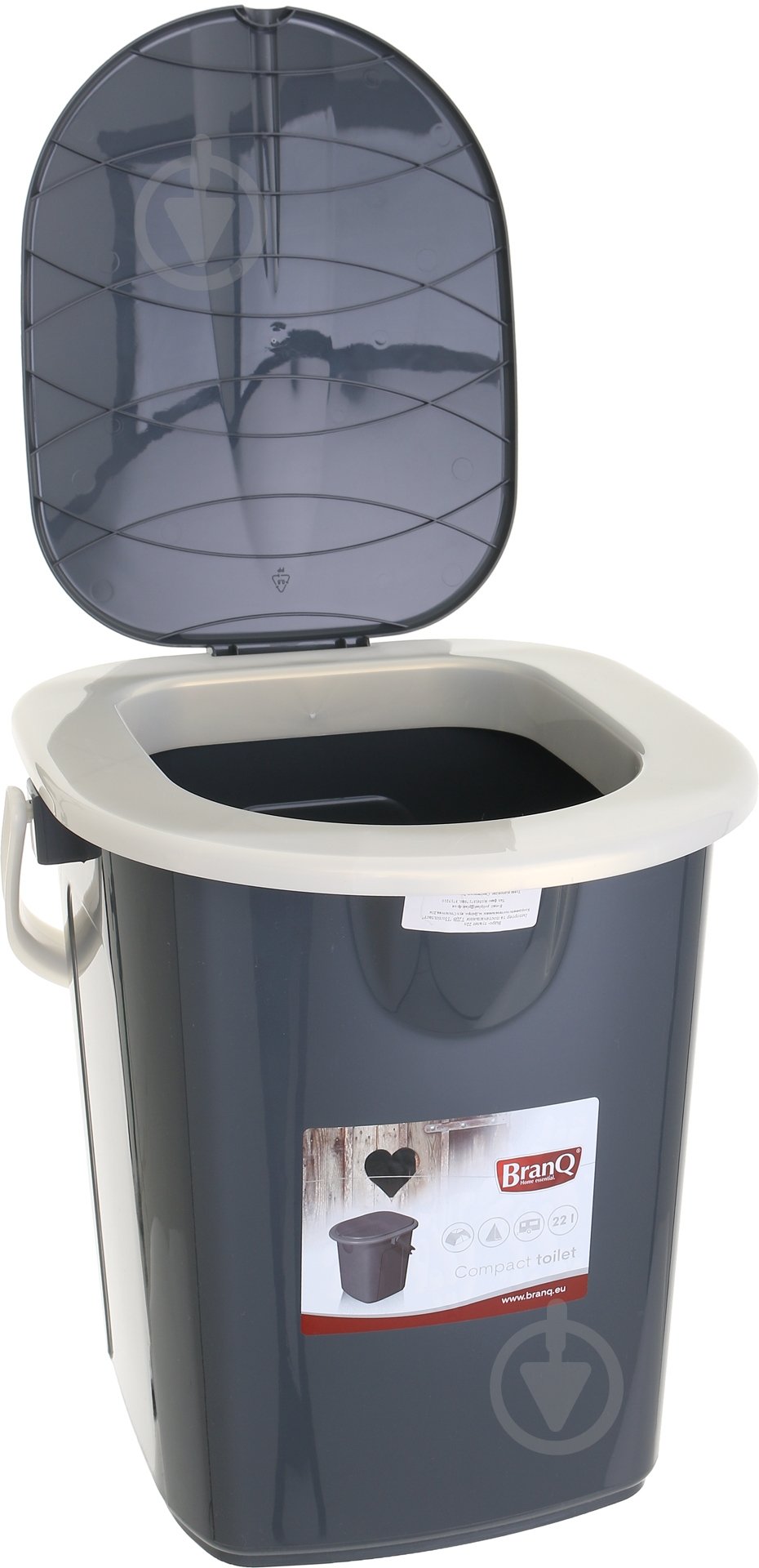 Ведро-туалет BranQ 22 л темно-серый - фото 2 Ведро-туалет BranQ 22 л темно-серый - фото 2