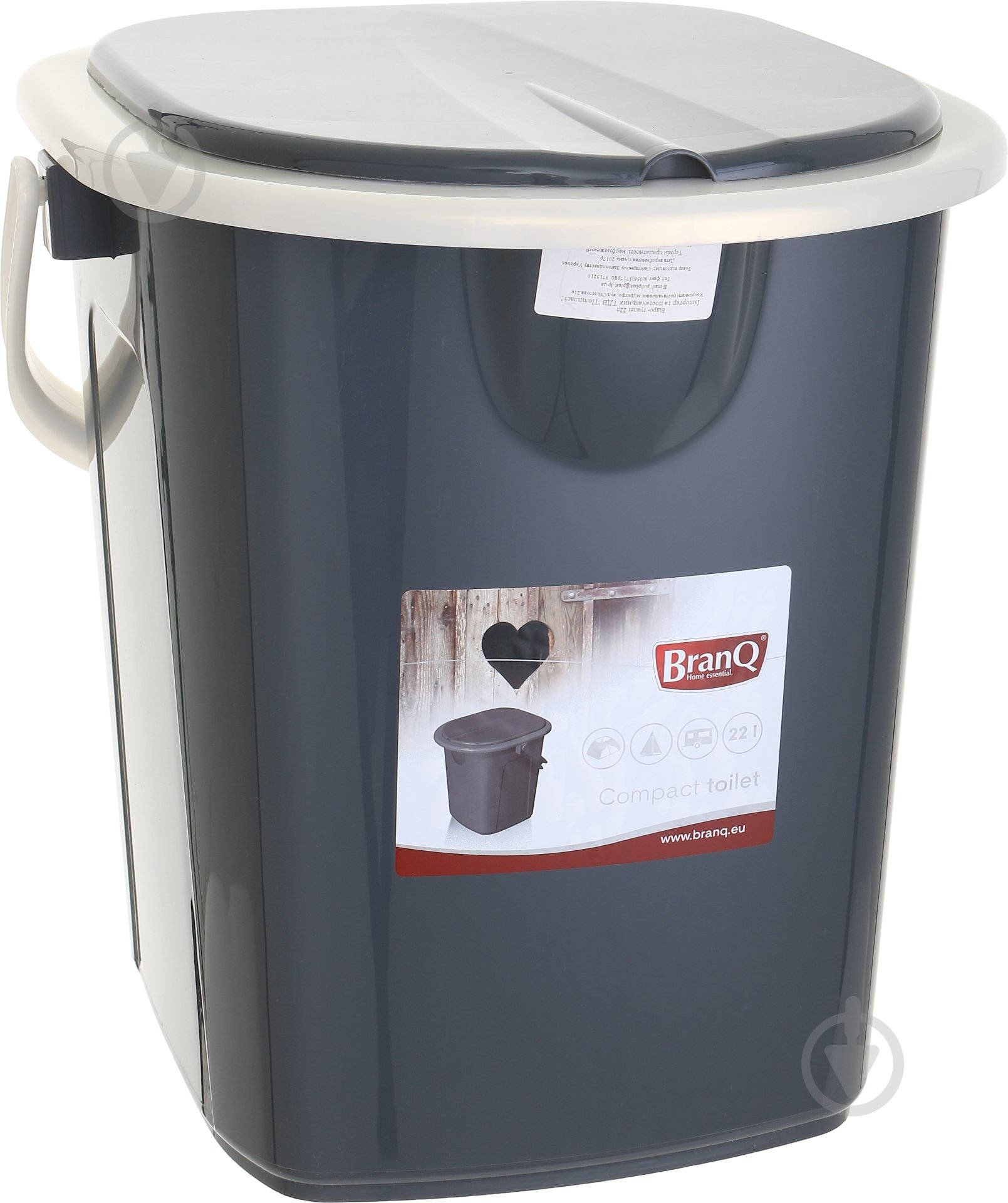 Ведро-туалет BranQ 22 л темно-серый - фото 1 Ведро-туалет BranQ 22 л темно-серый - фото 1