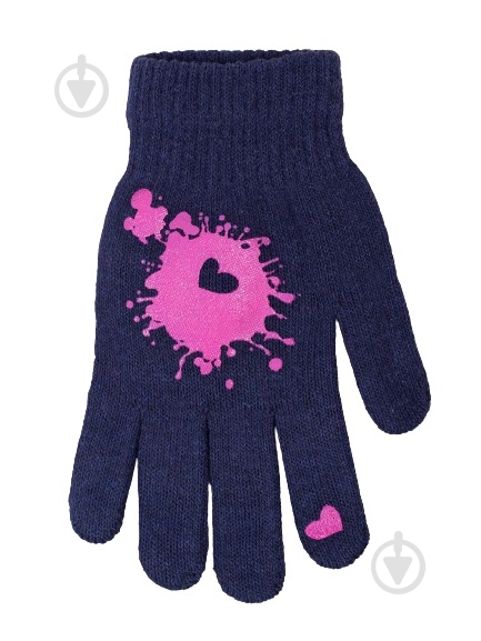 Варежки YO! Сердечко р.14 темно-синий - фото 1 Варежки YO! Сердечко р.14 темно-синий - фото 1