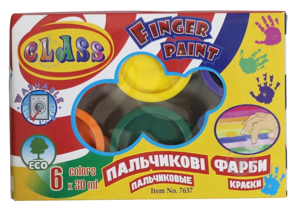 Краски пальчиковые 6 кольорів 7637 CLASS - фото 1