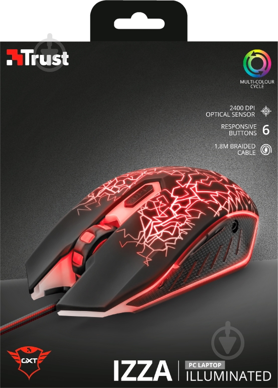 Мышь Trust GXT 105 Izza Illuminated Gaming black - фото 10