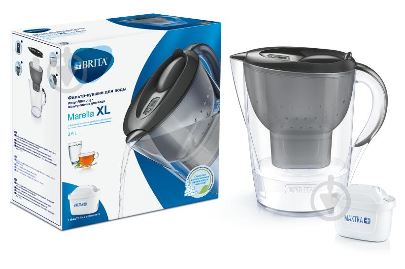 Фильтр-кувшин BRITA Marella Memo MX+ графит - фото 1 Фильтр-кувшин BRITA Marella Memo MX+ графит - фото 1