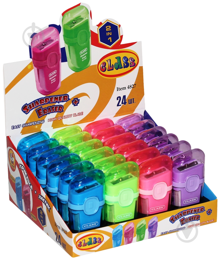Точилка с контейнером и ластиком Splay цвет в ассортименте 4827 CLASS - фото 3
