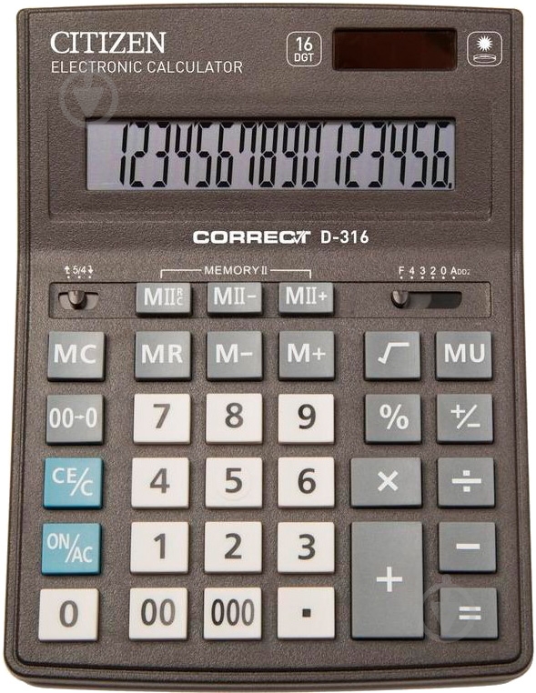 Калькулятор D-316 профессиональный Citizen - фото 1 Калькулятор D-316 профессиональный Citizen - фото 1