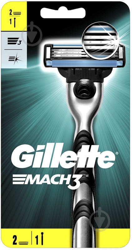 Станок для бритья Gillette Mach 3 со сменными картриджами 2 шт. - фото 2