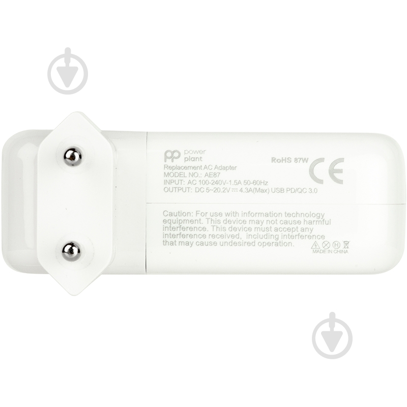 Блок питания PowerPlant Apple 220V 20V 87W 3A (USB-C) - фото 2