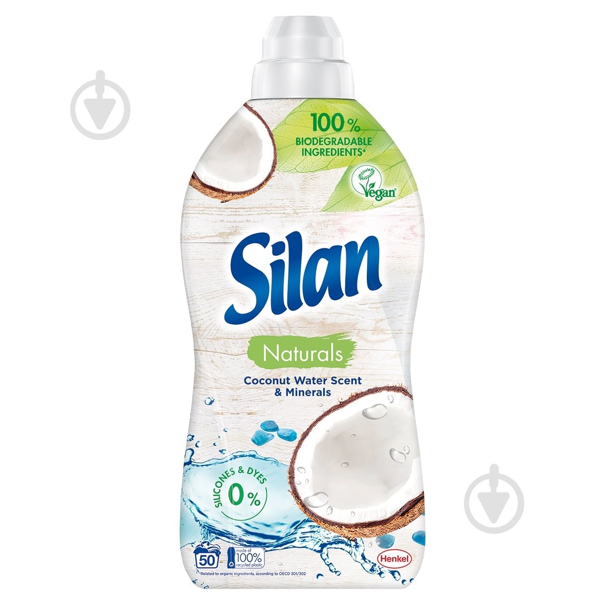 Кондиционер-ополаскиватель Silan Нечуралс Аромат кокосовой воды и минералы 1,1 л - фото 1