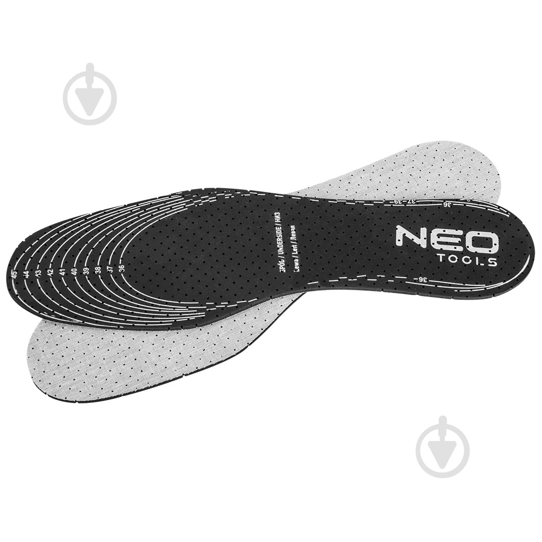 Устілки для взуття з активованим вугіллям 82-302 NEO tools р.one size чорний - фото 1