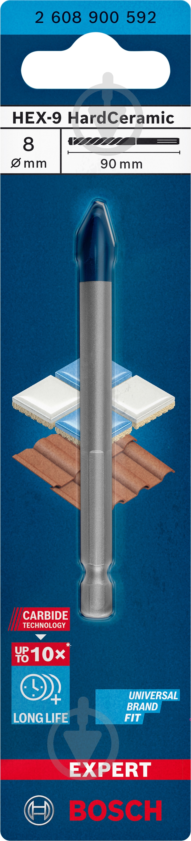 Сверло универсальное Bosch Expert HEX-9 MultiConstruction 8x90 мм 1 шт. 2608900592 - фото 3