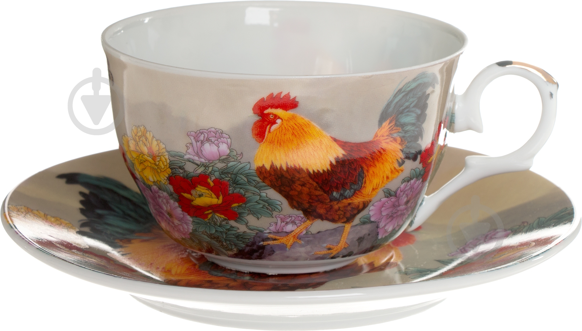 Чашка с блюдцем Петух 250 мл 69-005 - фото 1