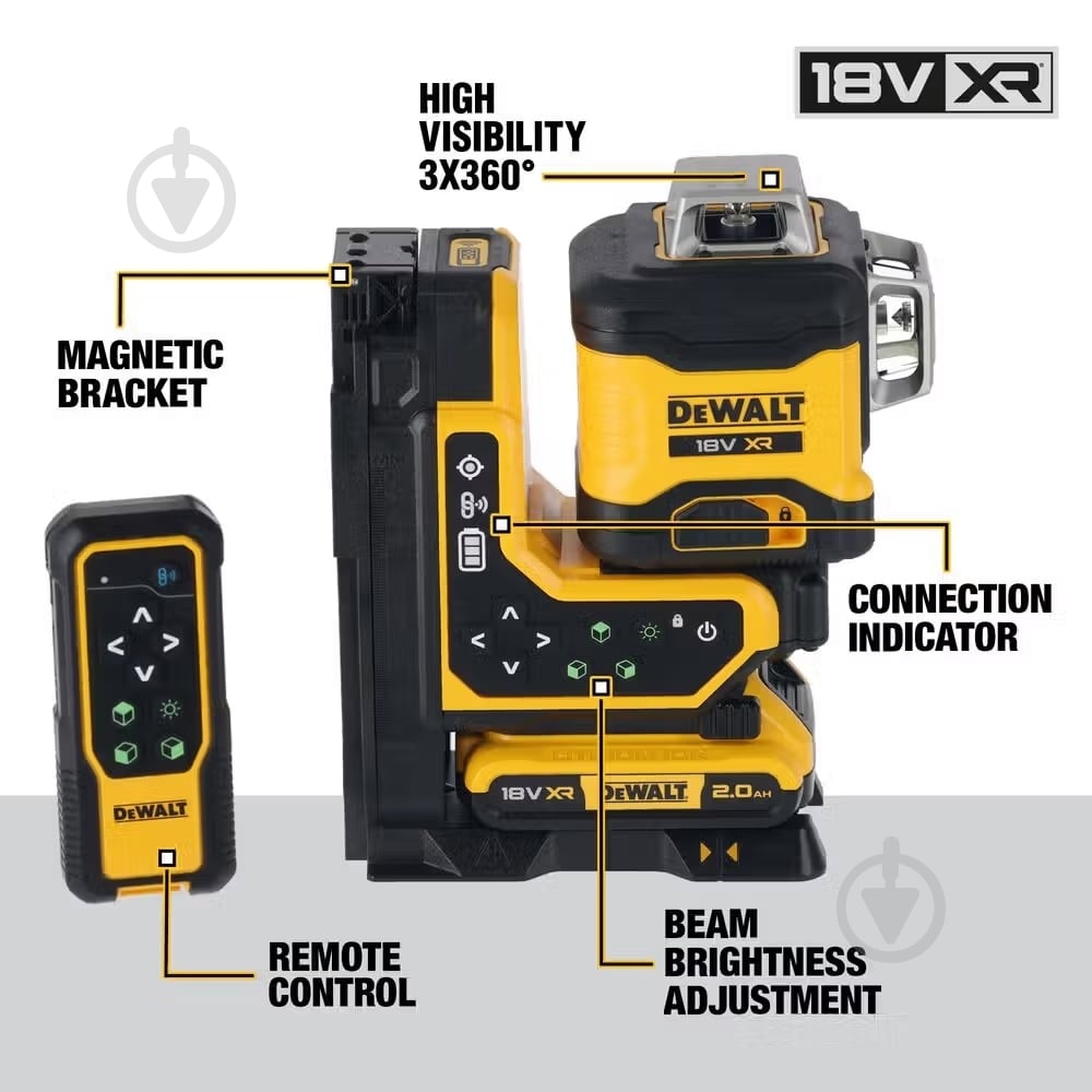 Рівень лазерний DeWalt DCLE34035D1 - фото 6 Рівень лазерний DeWalt DCLE34035D1 - фото 6