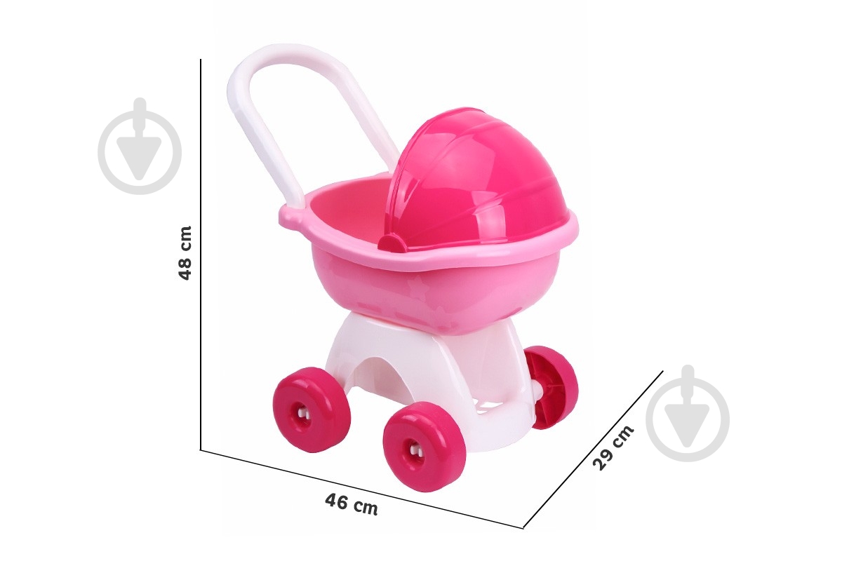 Коляска ТехноК розовая 8256 - фото 3