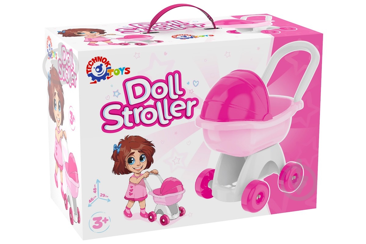 Коляска ТехноК розовая 8256 - фото 4