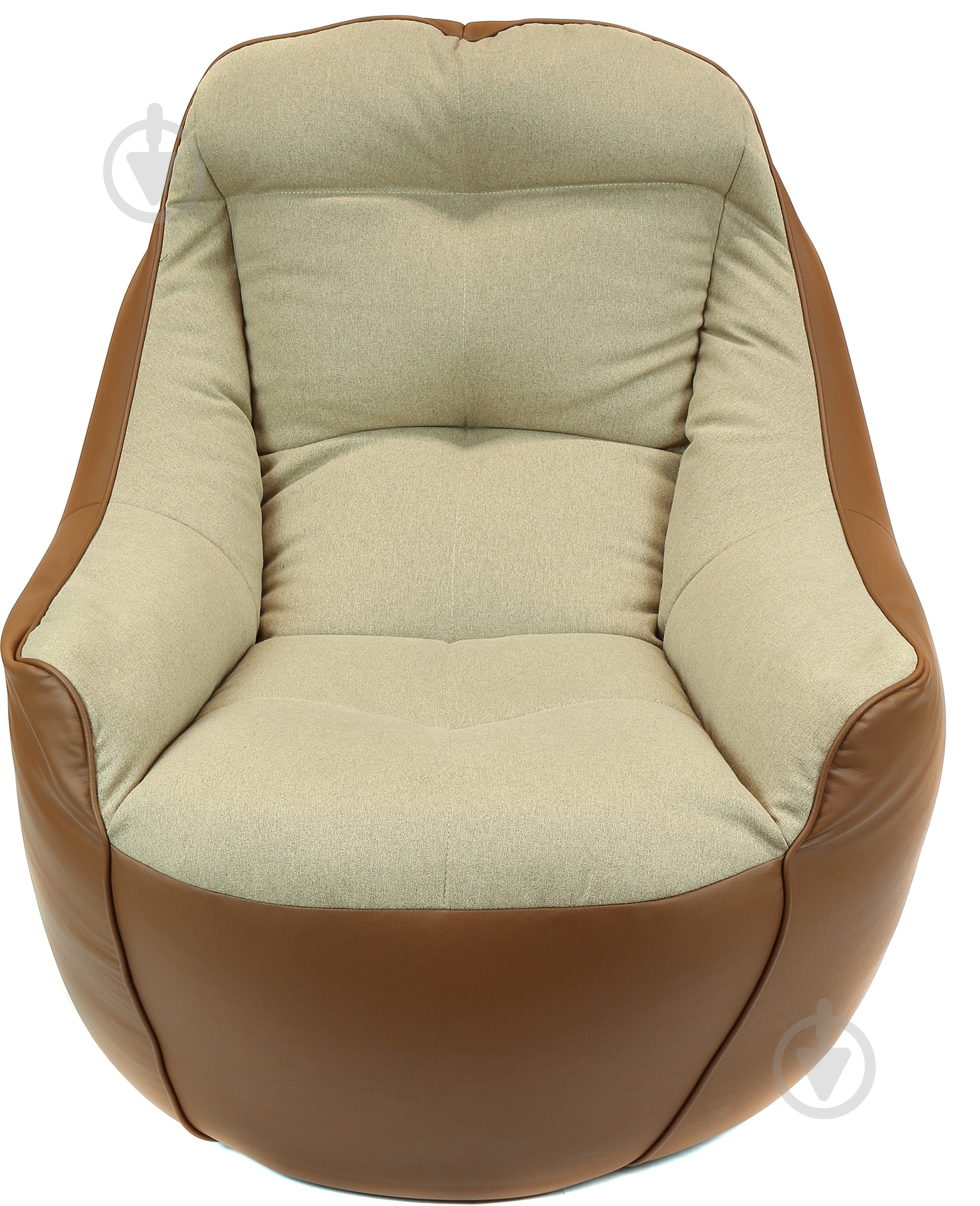 Кресло-пуф Марбет Soft №15/Malaga №03 бежевый с коричневым - фото 2