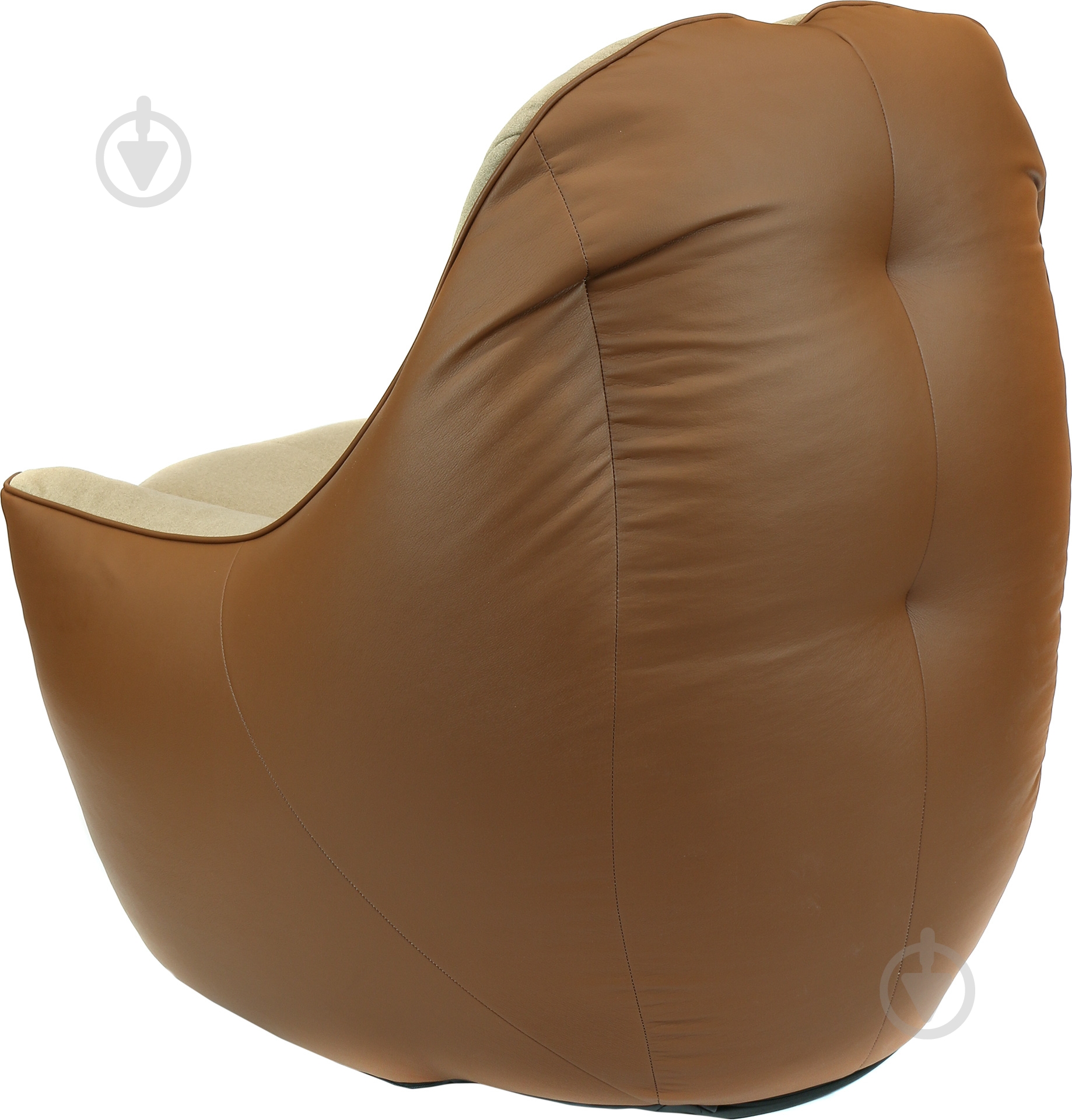 Кресло-пуф Марбет Soft №15/Malaga №03 бежевый с коричневым - фото 4