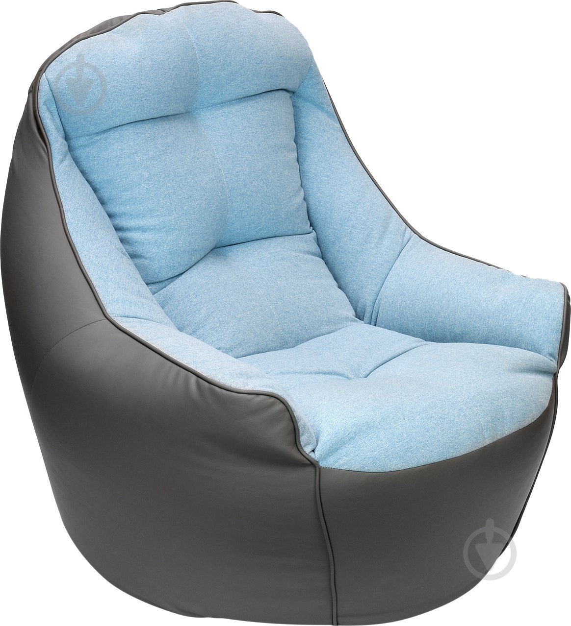 Кресло-пуф Марбет Soft №24/Malaga №16 серо-голубой - фото 1 Кресло-пуф Марбет Soft №24/Malaga №16 серо-голубой - фото 1