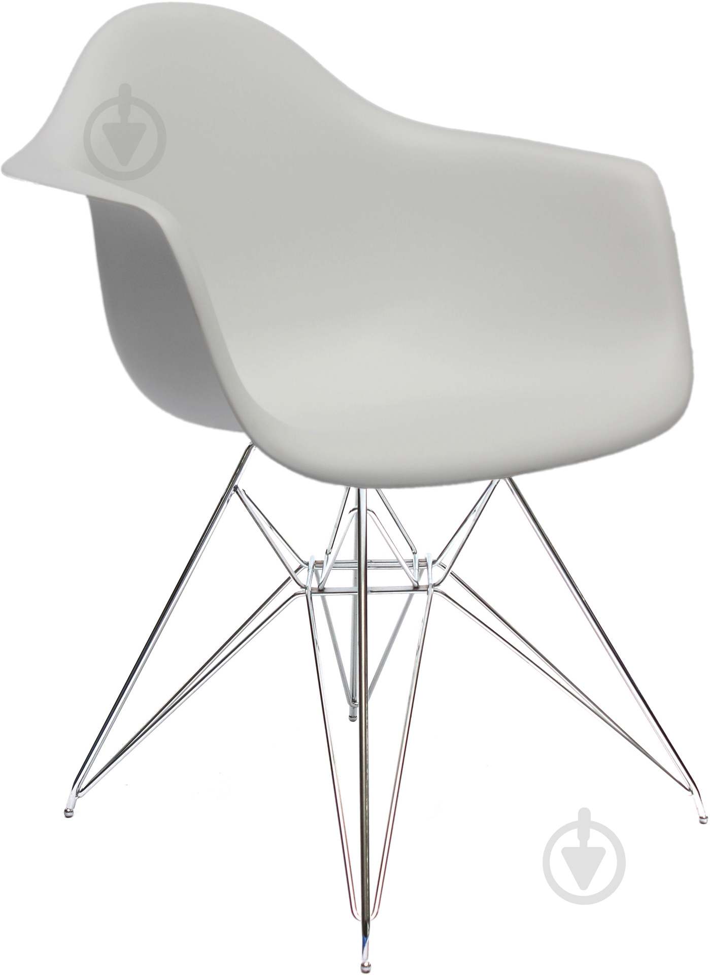 Стул обеденный с подлокотниками HF АС-018 серый хром/серый - фото 1 Стул обеденный с подлокотниками HF АС-018 серый хром/серый - фото 1