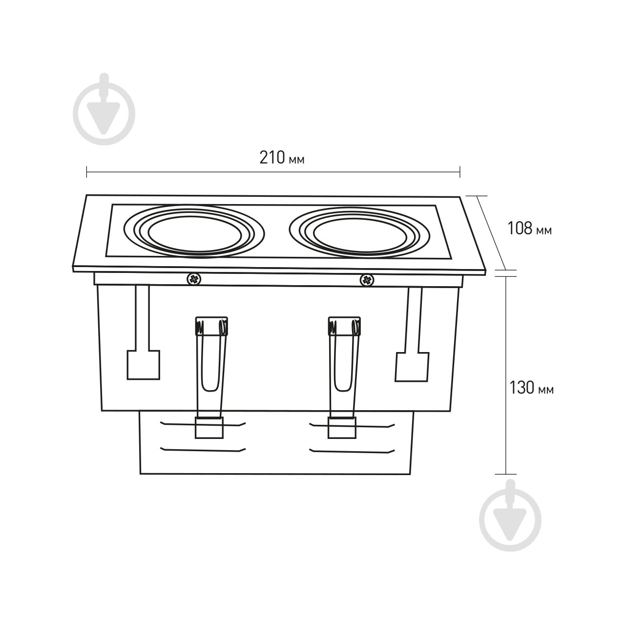 Светильник точечный Eurolamp карданный на 2 лампы 50 Вт GU10 черный - фото 3