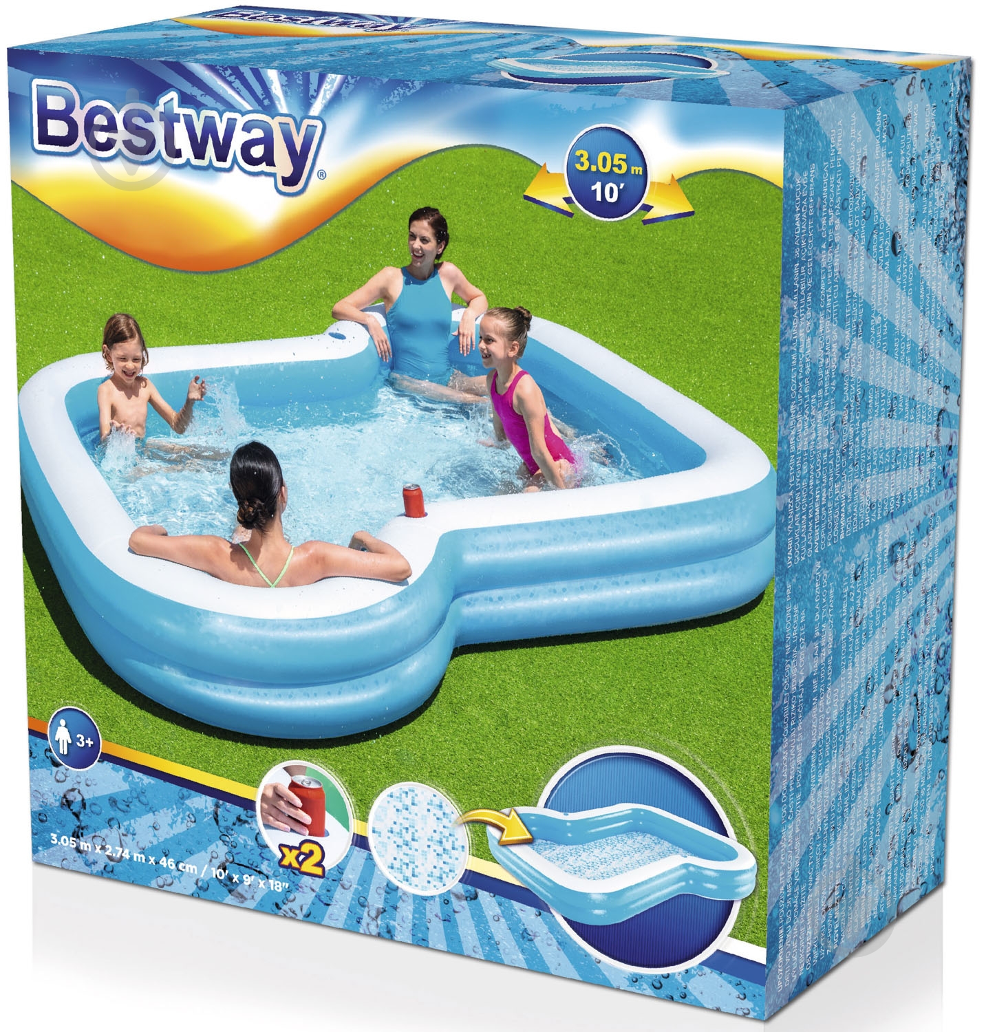 Бассейн надувной Bestway Семейный 305x274x46 см - фото 8