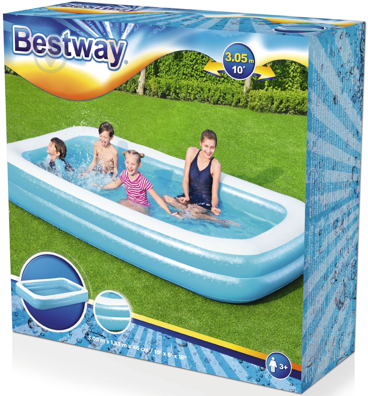 Бассейн надувной Bestway Семейный 305x183x46 см - фото 8