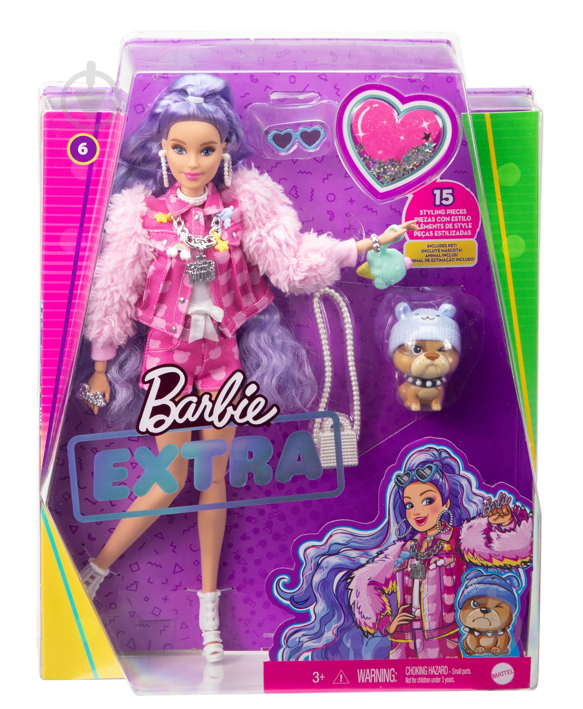 Кукла Barbie Экстра с сиреневыми волосами GXF08 - фото 3