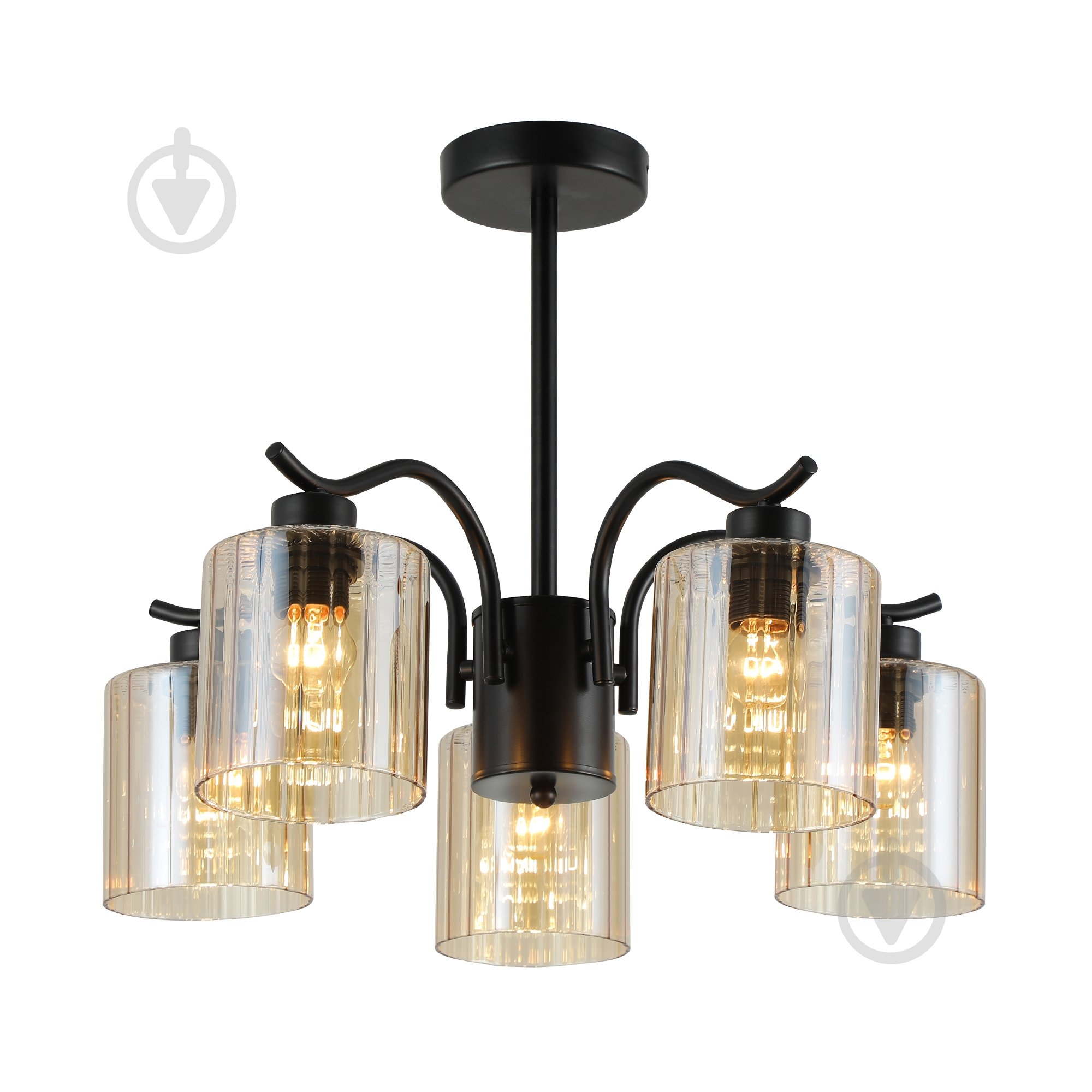 Люстра Miorro Glamour 5x40 Вт E27 матовый черный 51-311-188 - фото 2