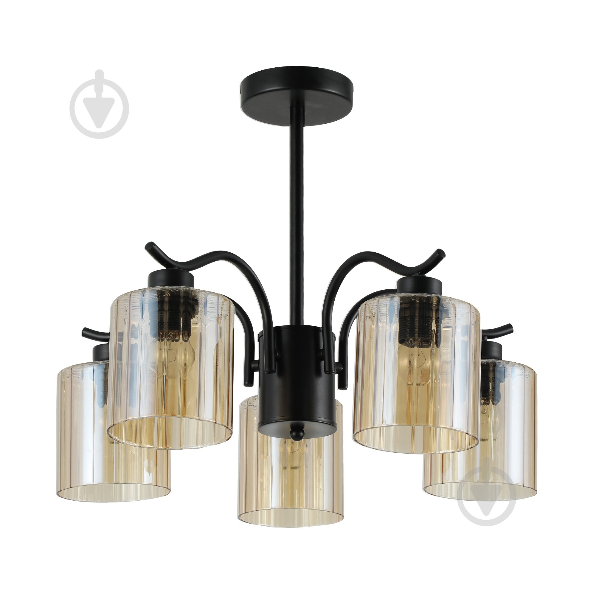 Люстра Miorro Glamour 5x40 Вт E27 матовый черный 51-311-188 - фото 1