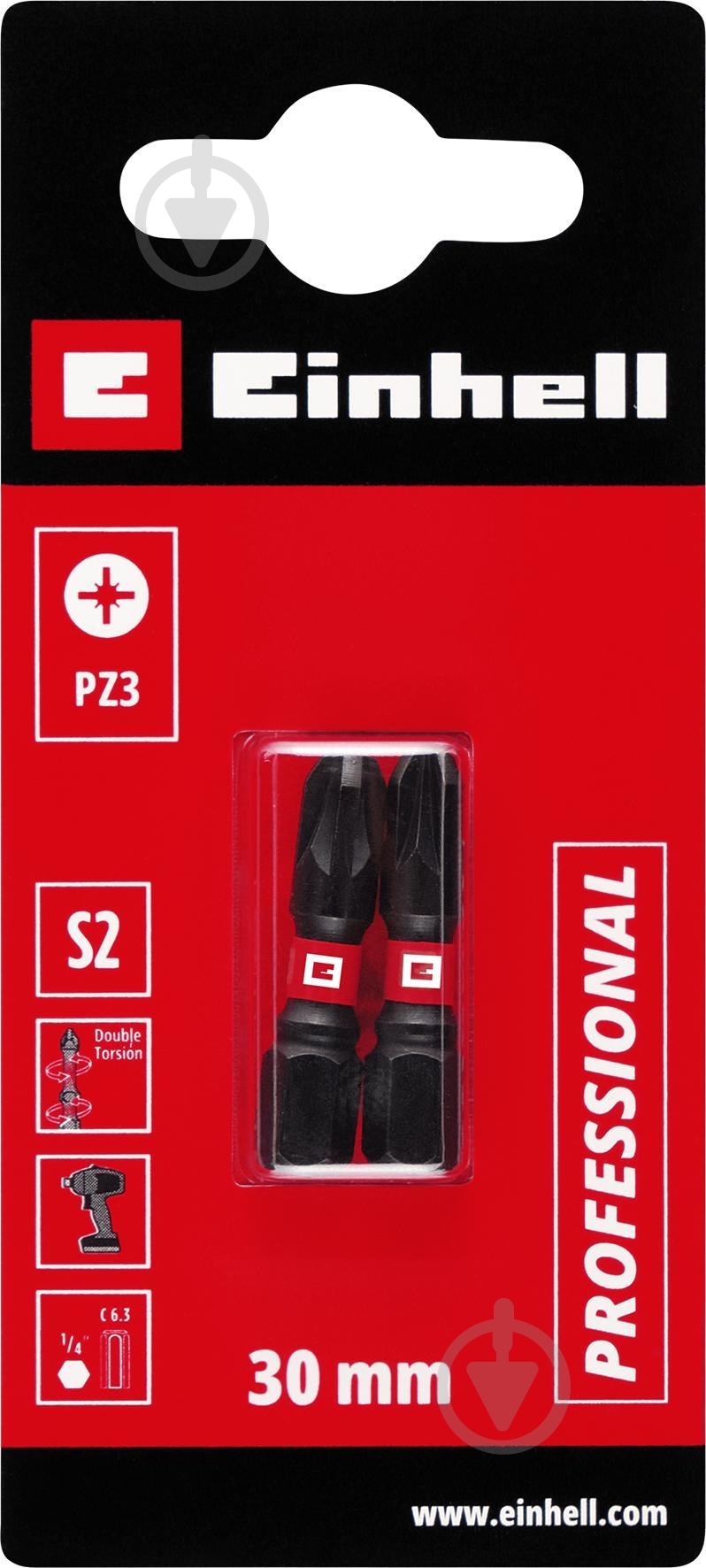 Бита торсионная Einhell 30 мм S2 PZ3 2 шт. 132060 - фото 2