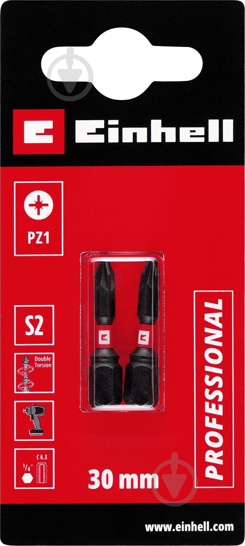 Біта торсіонна Einhell 30 мм S2 PZ1 2 шт. 132040 - фото 2
