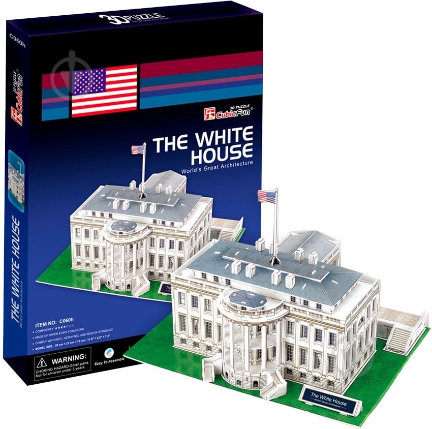 3D-пазл CubicFun США: Білий дім C060h - фото 1