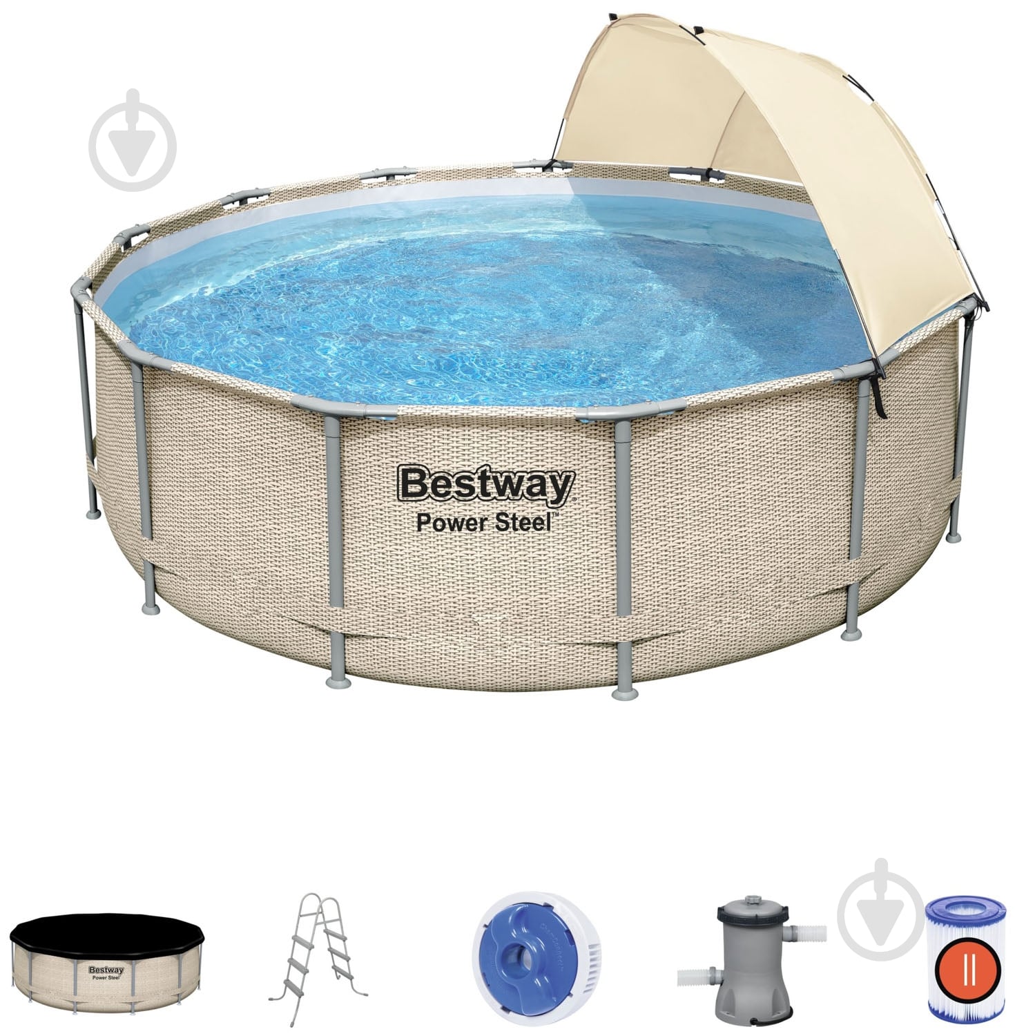 Бассейн каркасный Bestway 5614V 396x107 см 11133 л - фото 6